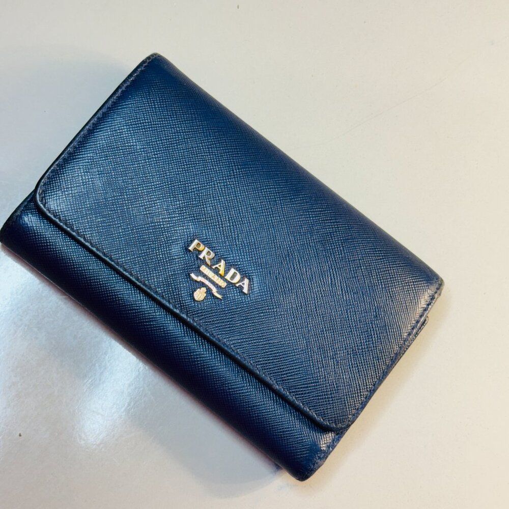 Prada Saffiano Trifold Leather Wallet - Medium Size